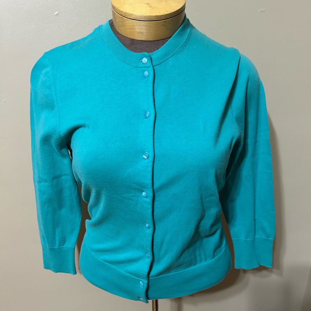 J. Crew Teal Cardigan Sweater